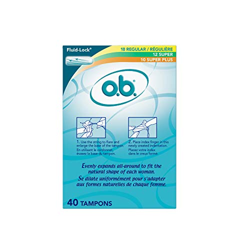 o.b. Original Non-Applicator Tampons, Regular, Super, & Super Plus Absorbanci...