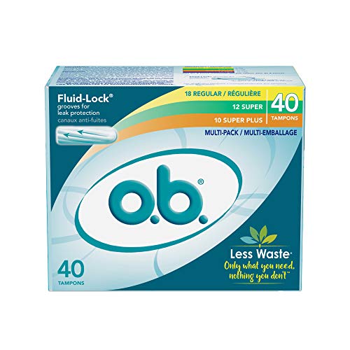 o.b. Original Non-Applicator Tampons, Regular, Super, & Super Plus Absorbanci...
