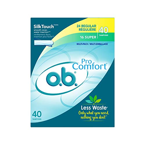 o.b. Pro Comfort Applicator Free Digital Tampons, Regular and Super Multi-Pac...
