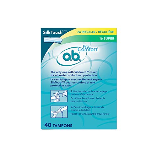 o.b. Pro Comfort Applicator Free Digital Tampons, Regular and Super Multi-Pac...