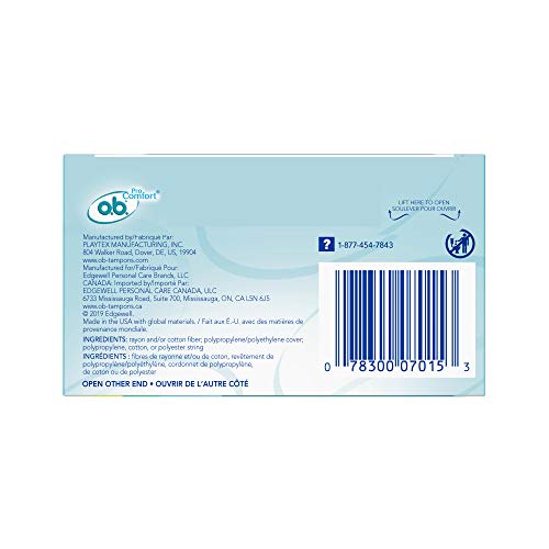 o.b. Pro Comfort Applicator Free Digital Tampons, Regular and Super Multi-Pac...