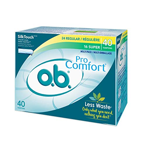 o.b. Pro Comfort Applicator Free Digital Tampons, Regular and Super Multi-Pac...