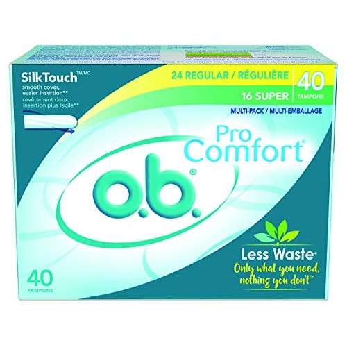 o.b. Pro Comfort Applicator Free Digital Tampons, Regular and Super Multi-Pac...