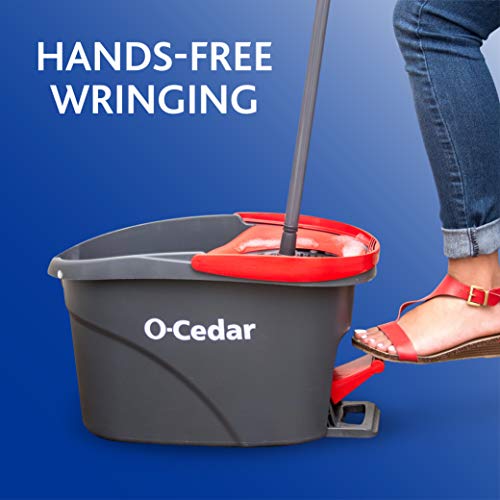 O-Cedar EasyWring Microfiber Spin Mop & Bucket Floor Cleaning System + 2 Extr...