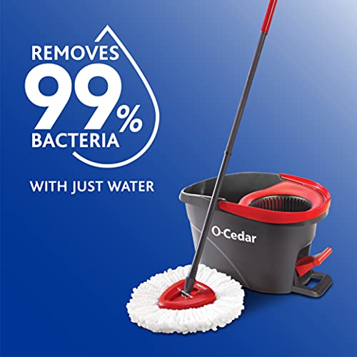O-Cedar EasyWring Microfiber Spin Mop & Bucket Floor Cleaning System + 2 Extr...