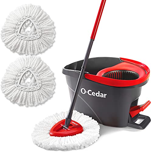 O-Cedar EasyWring Microfiber Spin Mop & Bucket Floor Cleaning System + 2 Extr...