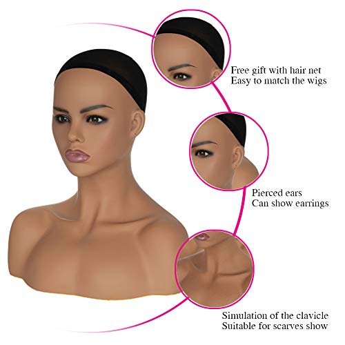 2021 Pop Sell Wig Head Bust Mannequin Head with shoulders for wigs, Display W...