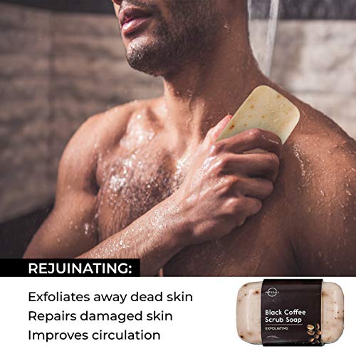 O Naturals 6 PCS Black Soap - Natural & Organic African Black Soap Bar - Char...