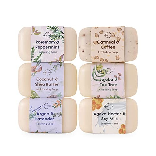 O Naturals 6 Piece Moisturizing Body Wash Bar Soap Collection. Face Soap Acne...