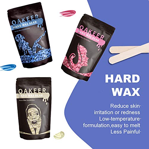 Oakeer Wax Warmer Painless Hair Removal Body Waxing Kit Designed for Body Par...