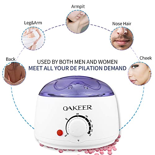 Oakeer Wax Warmer Painless Hair Removal Body Waxing Kit Designed for Body Par...