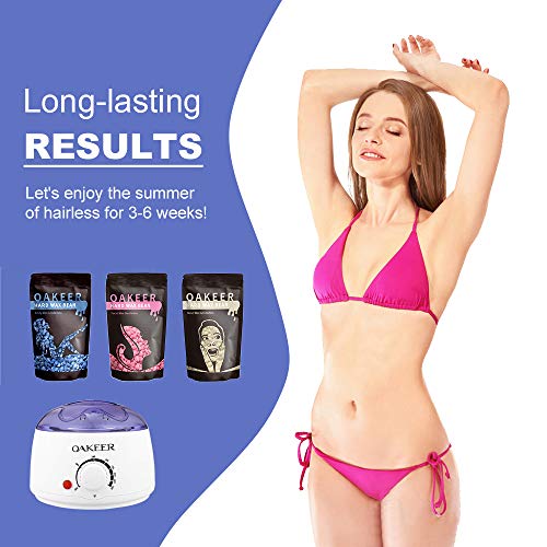 Oakeer Wax Warmer Painless Hair Removal Body Waxing Kit Designed for Body Par...
