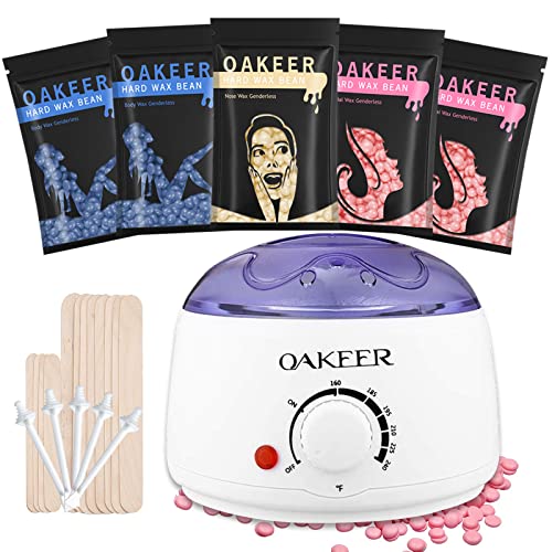 Oakeer Wax Warmer Painless Hair Removal Body Waxing Kit Designed for Body Par...