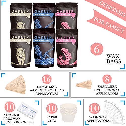Oakeer Waxing Kit Hair Removal Women Men Wax Warmer Hair Removal at Home with...