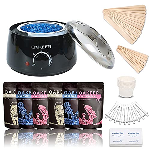 Oakeer Waxing Kit Hair Removal Women Men Wax Warmer Hair Removal at Home with...