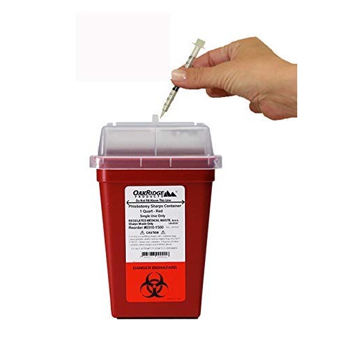 OakRidge Products 1 Quart Size (Pack of 3) Sharps Disposal Container - Approv...