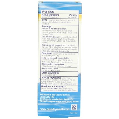 Oasis Mouth Moisturizing Spray, Mild Mint, 1 Fl oz (30 ml)