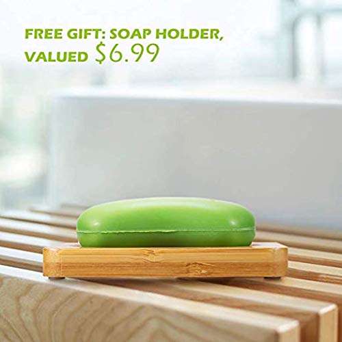 OasisCraft Bamboo Shower Bench and Chair with Free Soap Dish, 19" Waterproof ...
