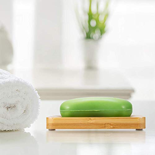 OasisCraft Bamboo Shower Bench and Chair with Free Soap Dish, 19" Waterproof ...