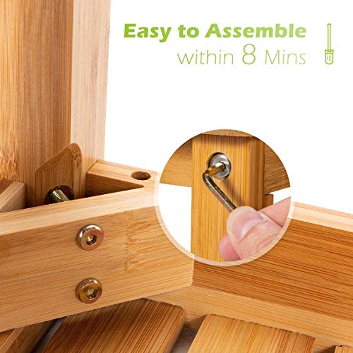 OasisCraft Bamboo Shower Bench Seat with Free Soap Dish, 24" Waterproof Showe...