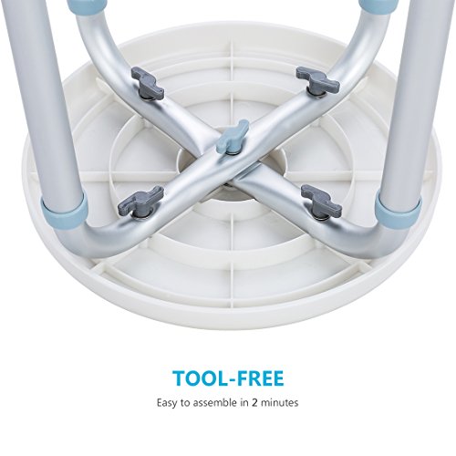 OasisSpace 360 Degree Rotating Shower Chair, Tool Free Adjustable Shower Stoo...