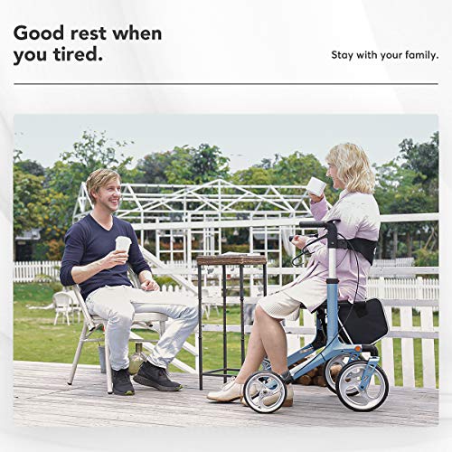 OasisSpace Aluminum Rollator Walker with Seat, Folding Rollator Walker with 1...