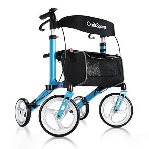 OasisSpace Aluminum Rollator Walker with Seat, Folding Rollator Walker with 1...