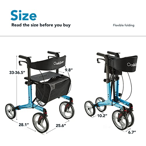 OasisSpace Aluminum Rollator Walker with Seat, Walker with Seat for Senior wi...