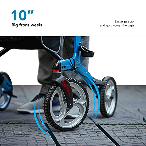 OasisSpace Aluminum Rollator Walker with Seat, Walker with Seat for Senior wi...