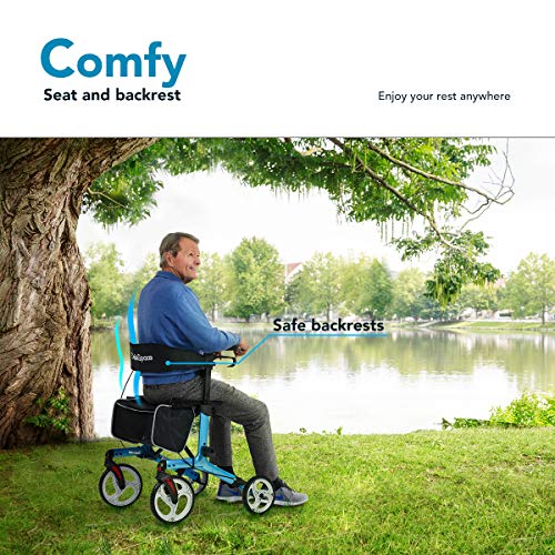 OasisSpace Aluminum Rollator Walker with Seat, Walker with Seat for Senior wi...