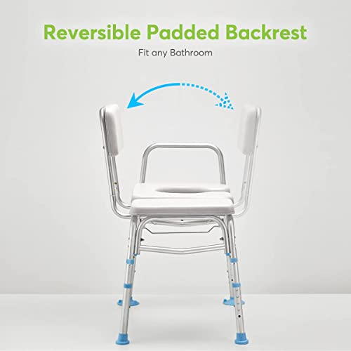 OasisSpace Bathtub Transfer Bench with Commode Opening - Combination Padded S...