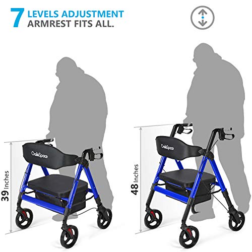 OasisSpace Heavy Duty Rollator Walker - Bariatric Rollator Walker with Large ...