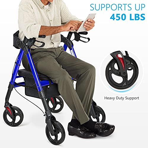 OasisSpace Heavy Duty Rollator Walker - Bariatric Rollator Walker with Large ...