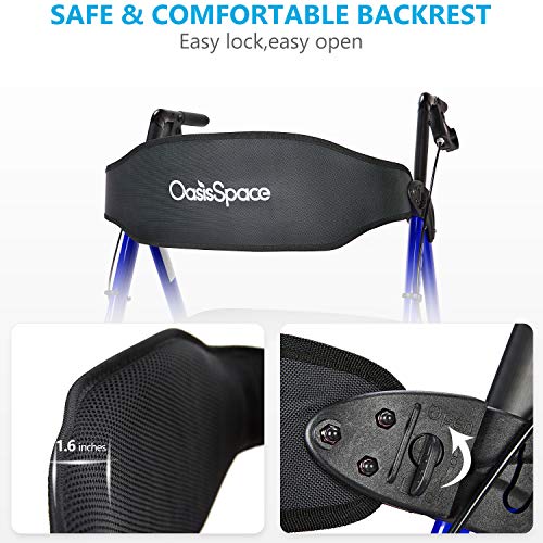 OasisSpace Heavy Duty Rollator Walker - Bariatric Rollator Walker with Large ...
