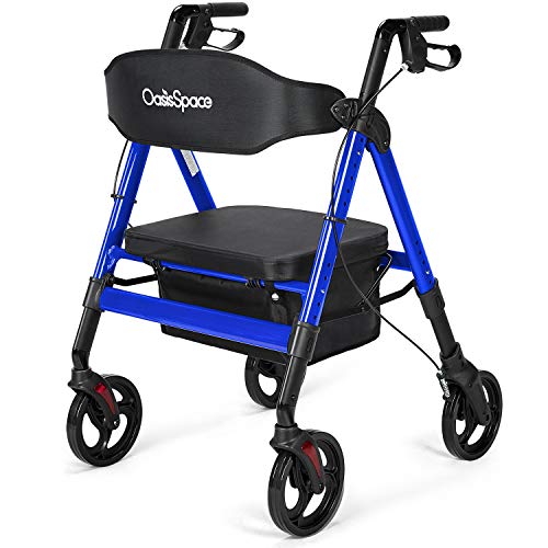OasisSpace Heavy Duty Rollator Walker - Bariatric Rollator Walker with Large ...