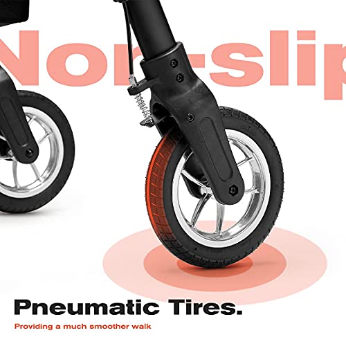 OasisSpace Heavy Duty Rollator Walker - Pneumatic Rollator Walker with Large ...