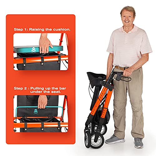 OasisSpace Heavy Duty Rollator Walker - Pneumatic Rollator Walker with Large ...