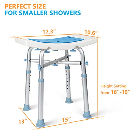 OasisSpace Heavy Duty Shower Chair 500lb, Padded Bath Seat with Free Assist G...