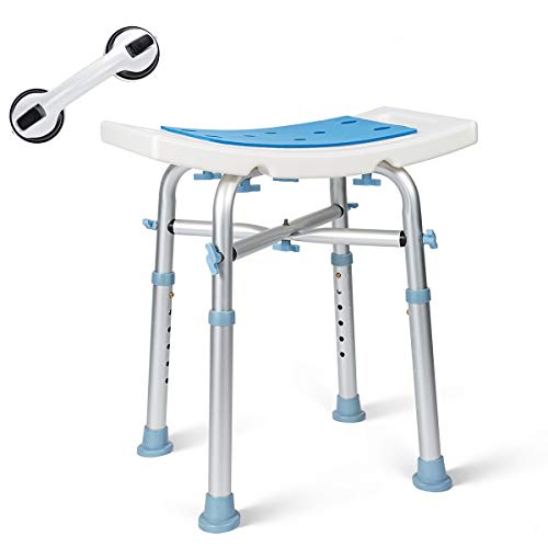 OasisSpace Heavy Duty Shower Chair 500lb, Padded Bath Seat with Free Assist G...