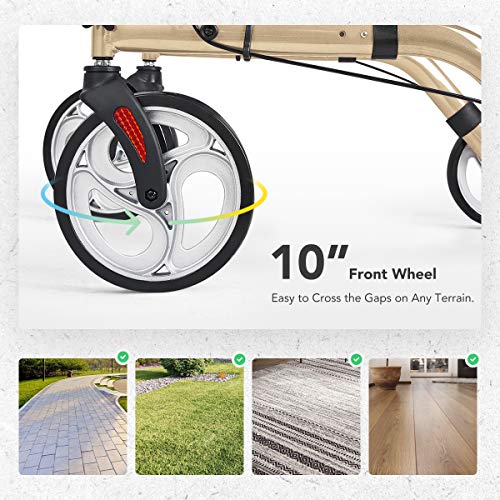 OasisSpace Lightweight Upright Walker - Rollator Walker with Seat with Back S...