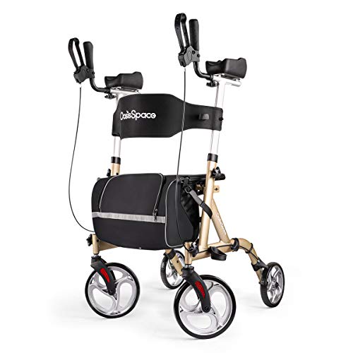 OasisSpace Lightweight Upright Walker - Rollator Walker with Seat with Back S...