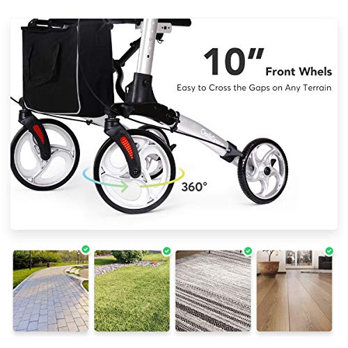 OasisSpace Lightweight Upright Walker with Armrest - Up Rollator with Seat,St...