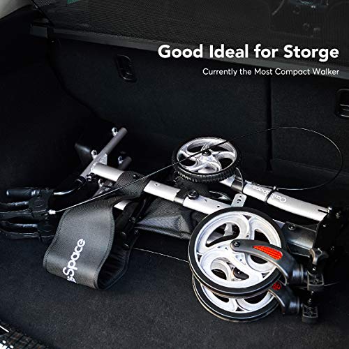 OasisSpace Lightweight Upright Walker with Armrest - Up Rollator with Seat,St...