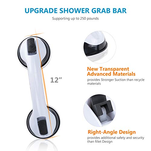 OasisSpace Shower Chair, Adjustable Bath Stool with Free Assist Grab Bar - Me...