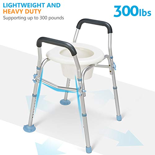 OasisSpace Stand Alone Raised Toilet Seat 300lbs - Heavy Duty Medical Raised ...