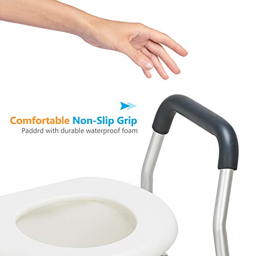 OasisSpace Stand Alone Raised Toilet Seat 300lbs - Heavy Duty Medical Raised ...