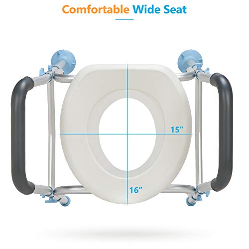 OasisSpace Stand Alone Raised Toilet Seat 300lbs - Heavy Duty Medical Raised ...