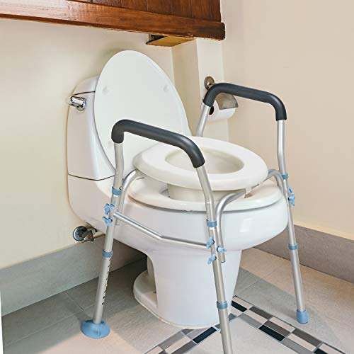 OasisSpace Stand Alone Raised Toilet Seat 300lbs - Heavy Duty Medical Raised ...
