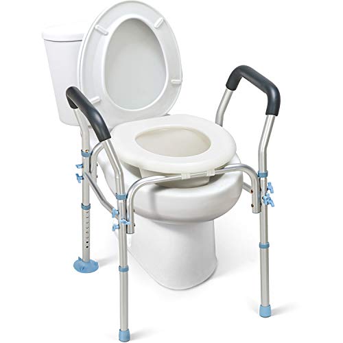 OasisSpace Stand Alone Raised Toilet Seat 300lbs - Heavy Duty Medical Raised ...
