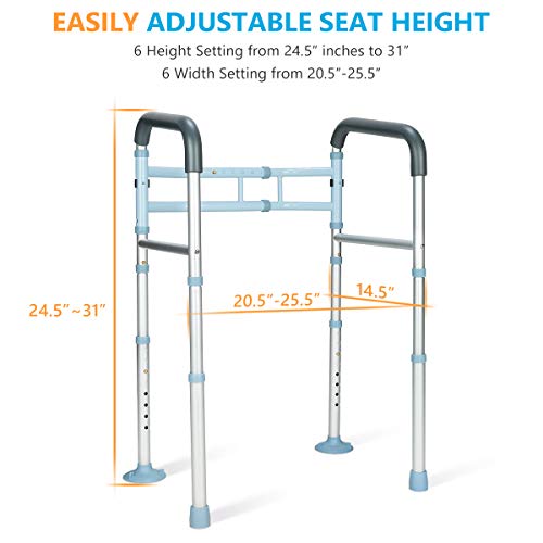 OasisSpace Stand Alone Toilet Safety Rail - Heavy Duty Medical Toilet Safety ...